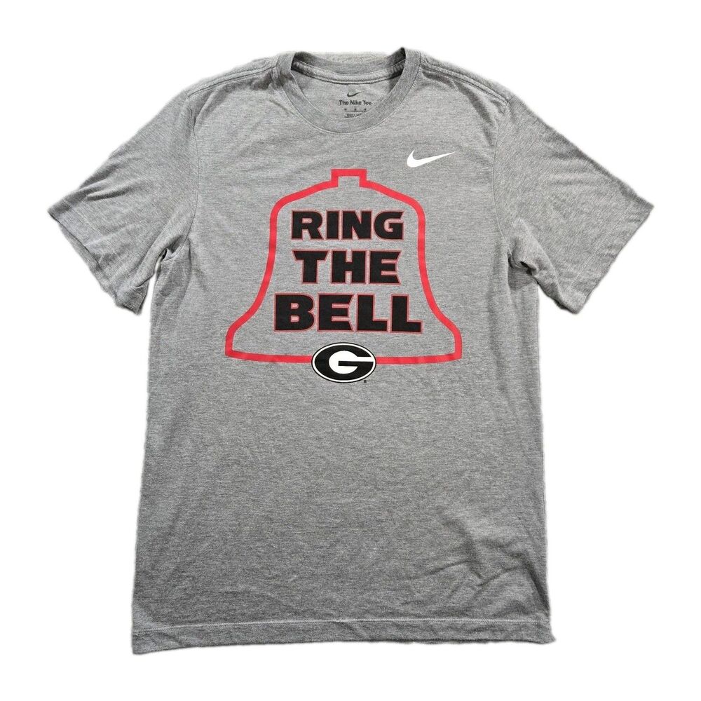 Mens Nike Georgia Bulldogs Ring The Bell T Shirt Gray Medium NCAA Football Tee